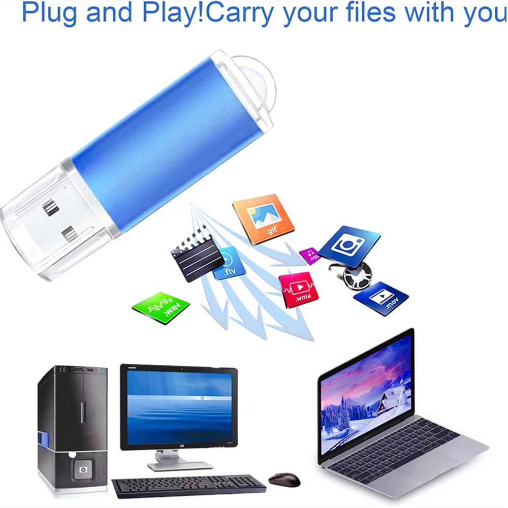 100PCS/lot Colour USB Flash Drive wholesale 2.0 1G 2G 4G 8G 16GB Memory Stick Pendrive 32GB 64GB USB Stick Flash Disk Free laser 3