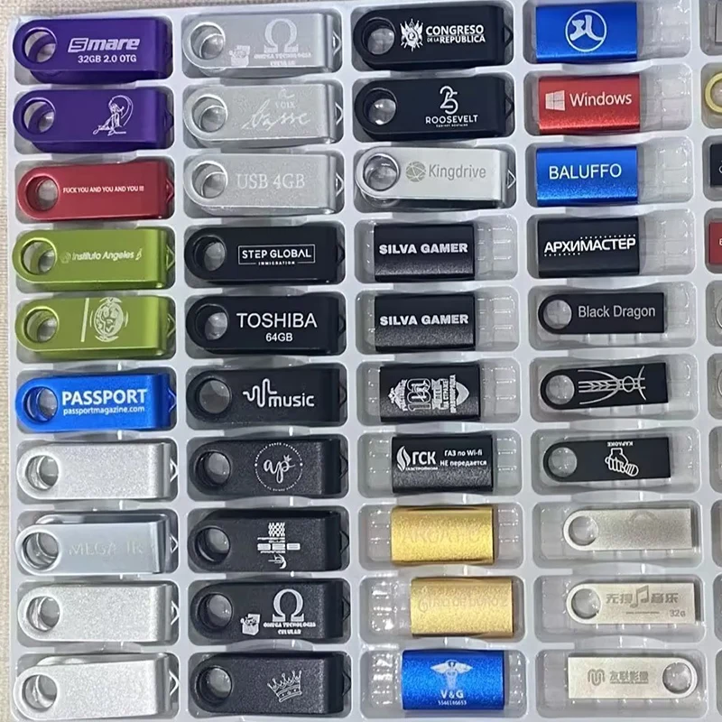 100PCS/lot Colour USB Flash Drive wholesale 2.0 1G 2G 4G 8G 16GB Memory Stick Pendrive 32GB 64GB USB Stick Flash Disk Free laser 6