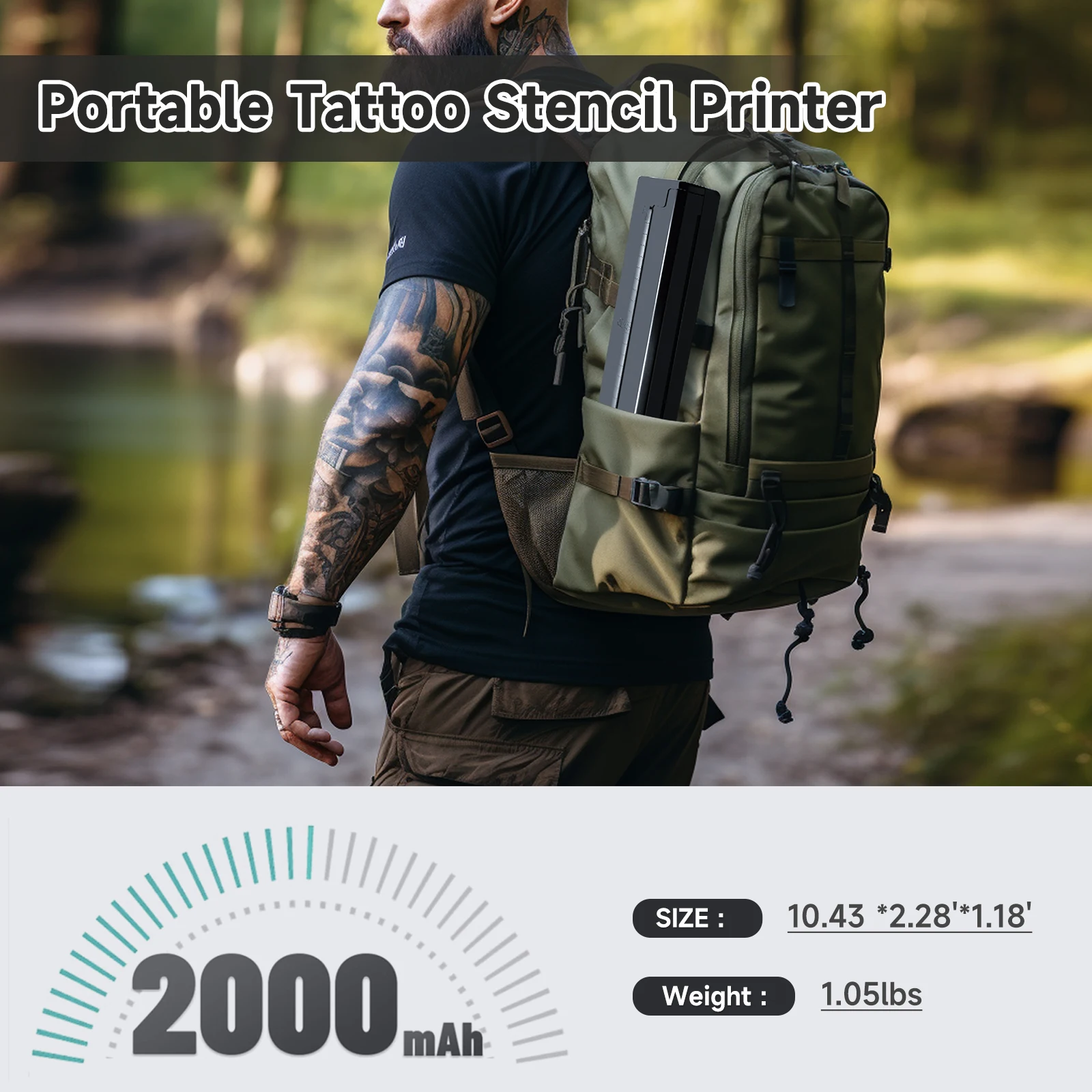 Portable Printer Thermal Tattoo Stencil PDF Word Office Print A4 Wireless Transfer Photo Bluetooth Machine Use SmartPhone 3