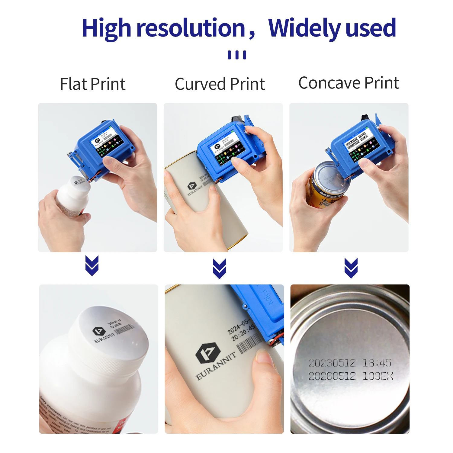 EURANNIT E11 0.5inch Multi-Color Portable Mini Printer Handheld Inkjet Printer without Ink QR Barcode Logo Date Printing Machine 4